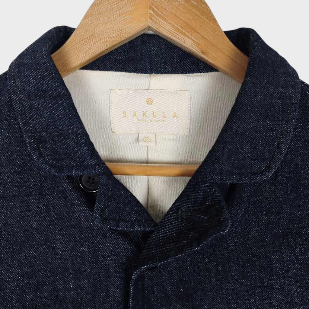 SAKULA Men's Made in Japan Dark Blue Denim Chore Jacket