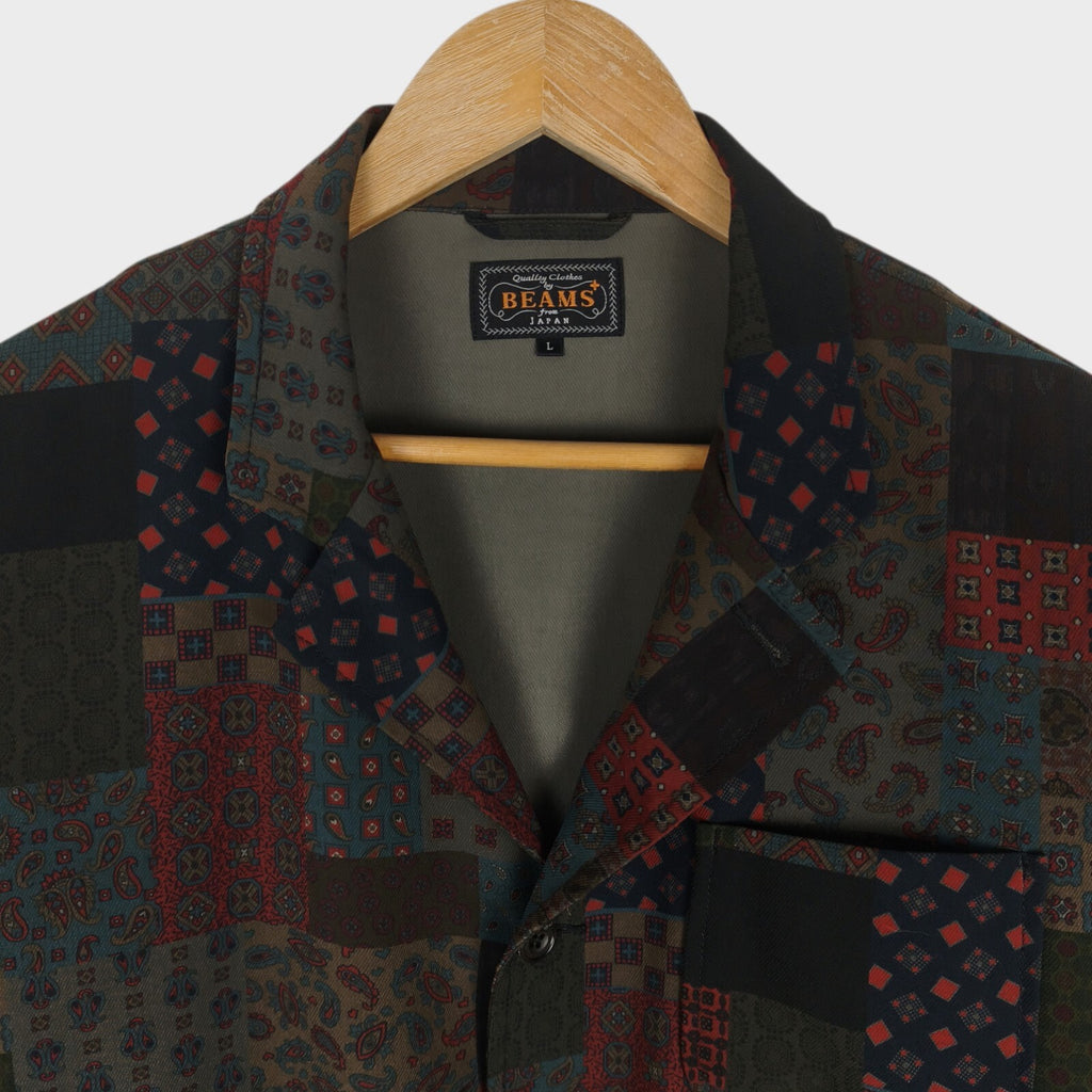 BEAMS PLUS Men's Paisley Patchwork Komatsu Chore Jacket