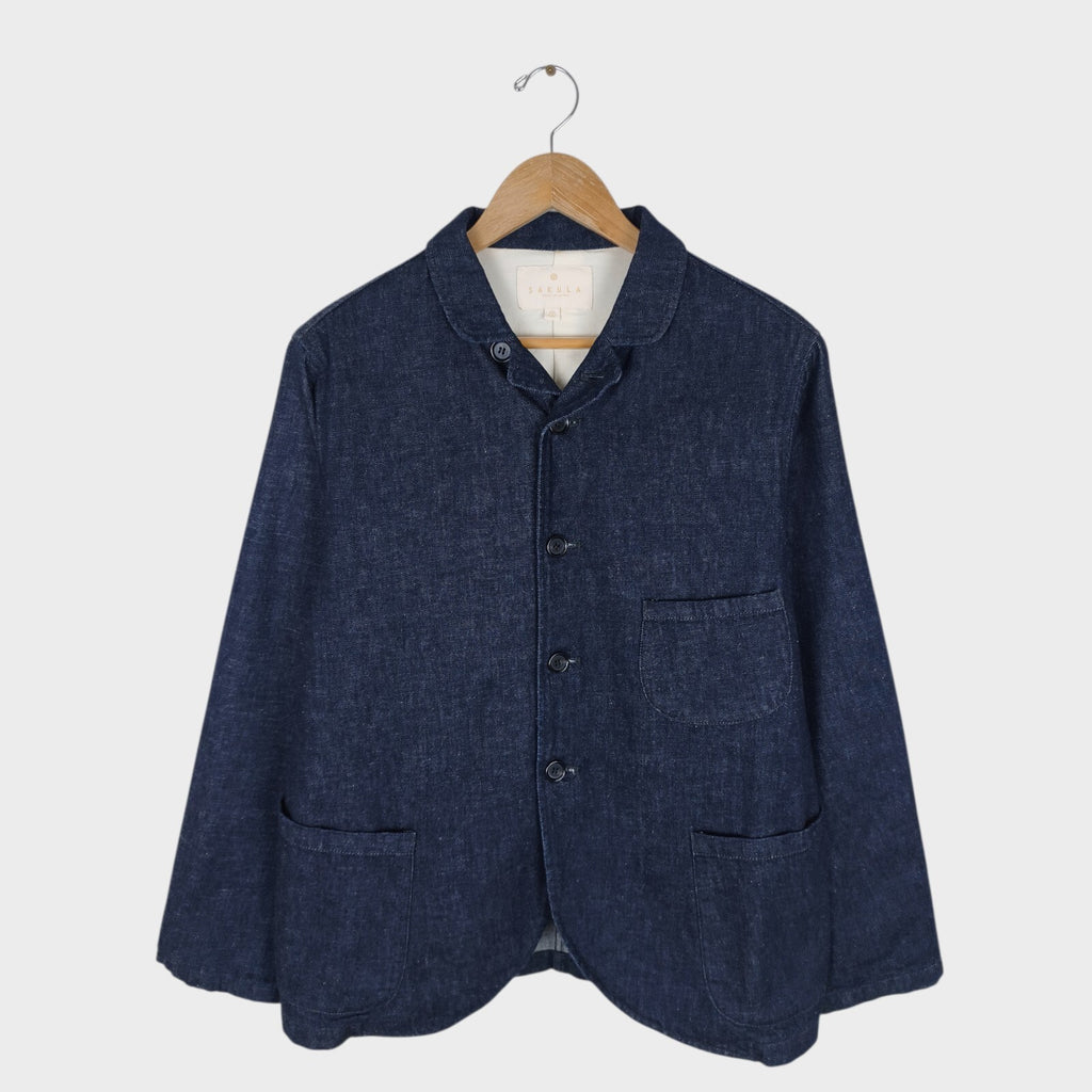SAKULA Men's Made in Japan Dark Blue Denim Chore Jacket