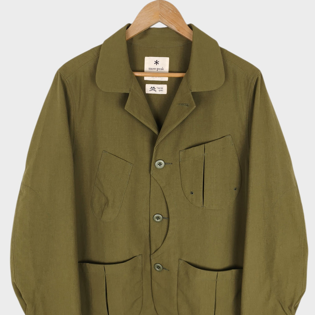 SNOW PEAK Men's Olive Green Takibi Spec Hunting Chore Jacket