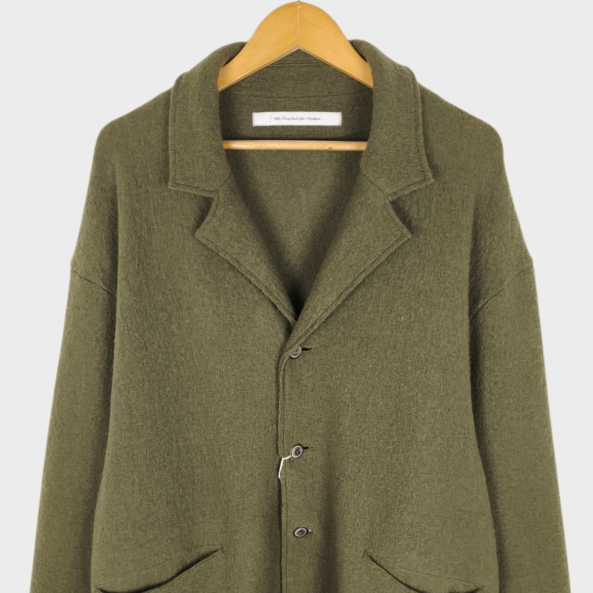 EEL PRODUCTS Men's Made in Japan 100% Wool Oversized Reading Coat