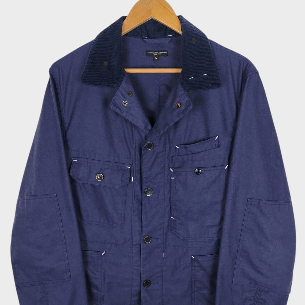 ENGINEERED GARMENTS Men's Made in USA Blue Coverall Chore Jacket