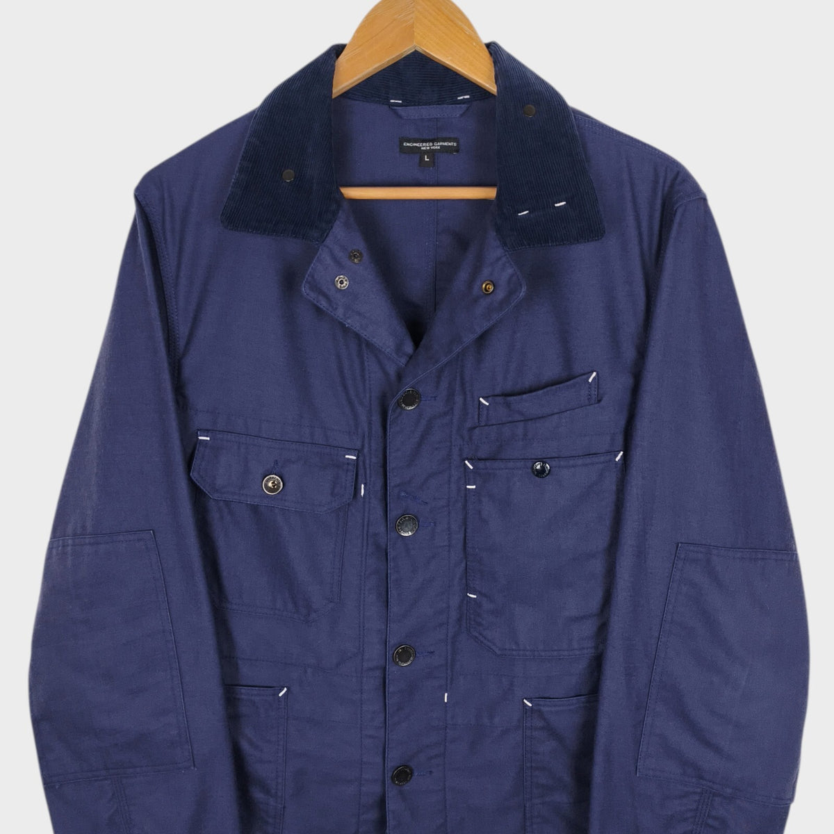 ENGINEERED GARMENTS Men's Made in USA Blue Coverall Chore Jacket