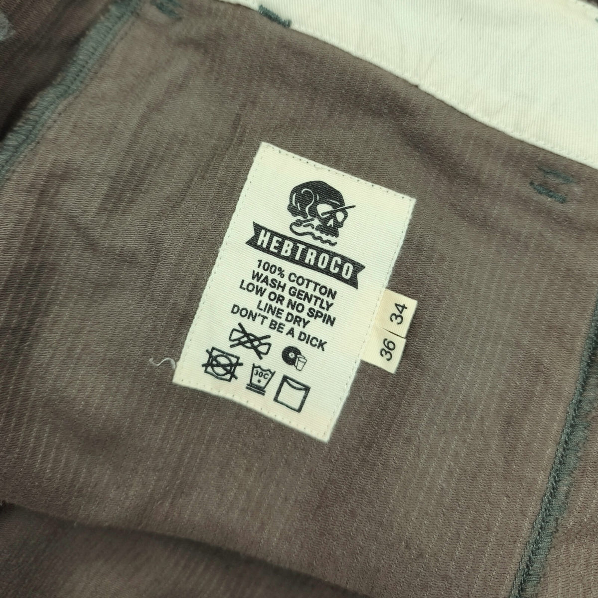 HEBTROCO Men's Made in England Khaki Heavyweight Corduroy Trousers