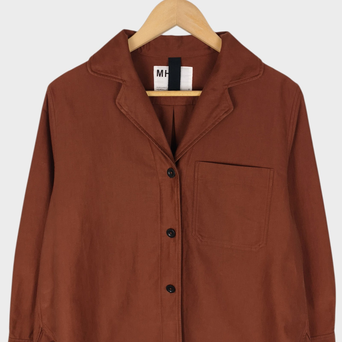 MHL MARGARET HOWELL Women's Maroon Cotton Overshirt Jacket