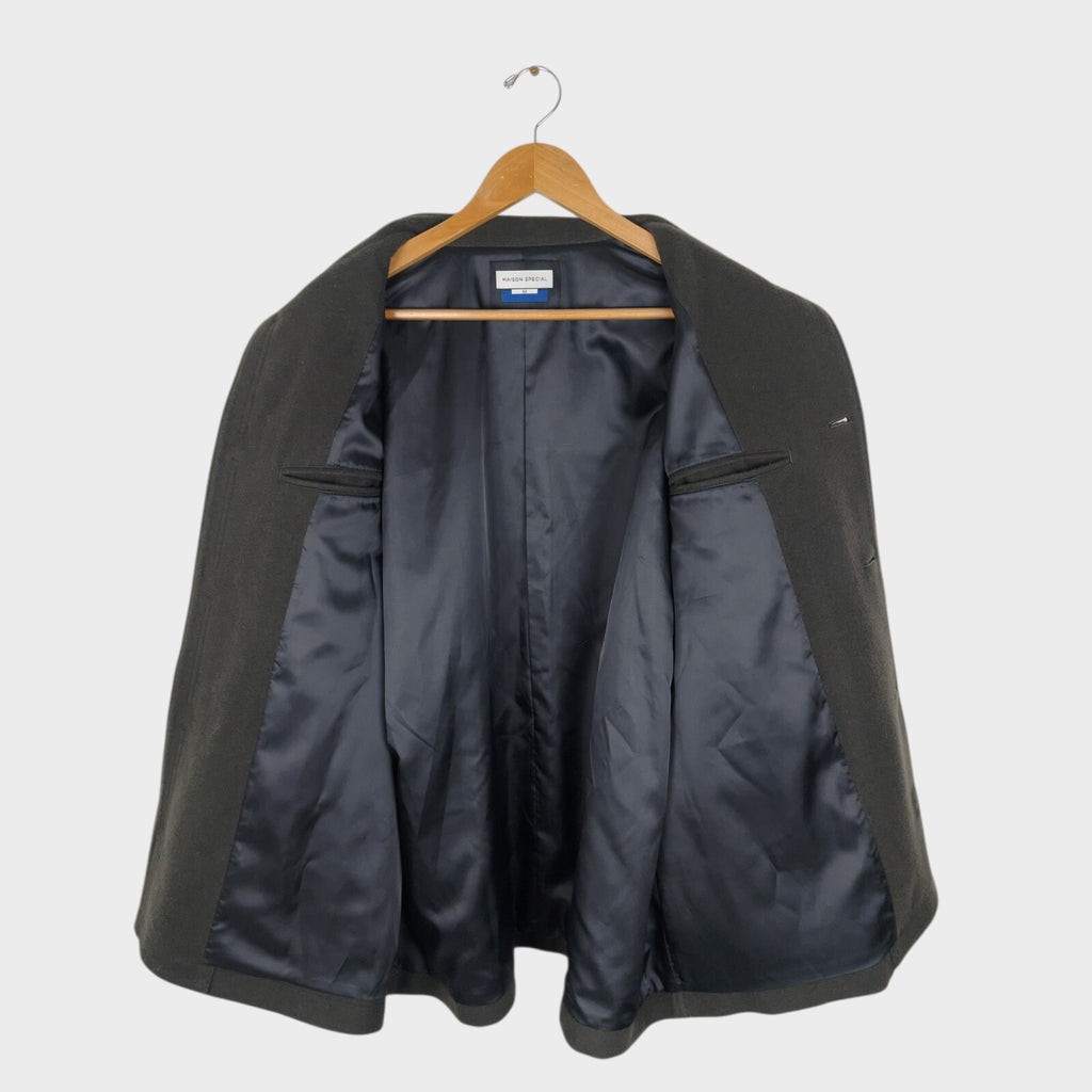 MAISON SPECIAL Japan Men's Grey 100% Wool Military Utility Jacket