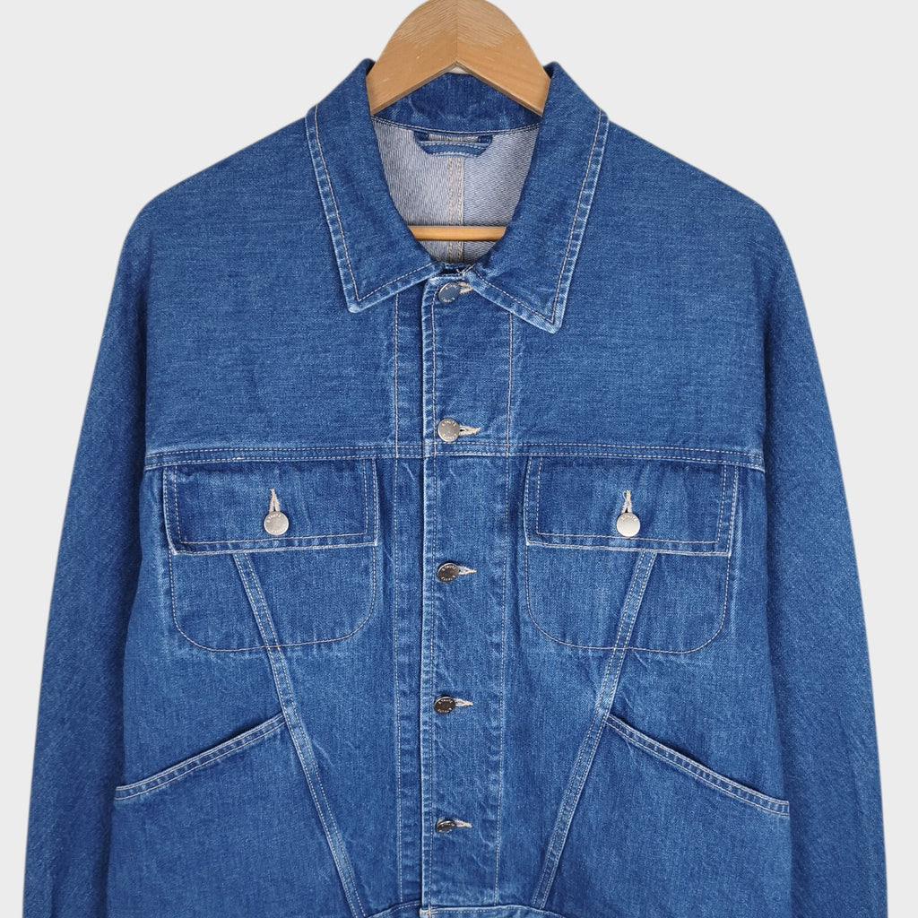 E.TAUTZ Men's Blue Made in England Cropped Core Denim Jacket