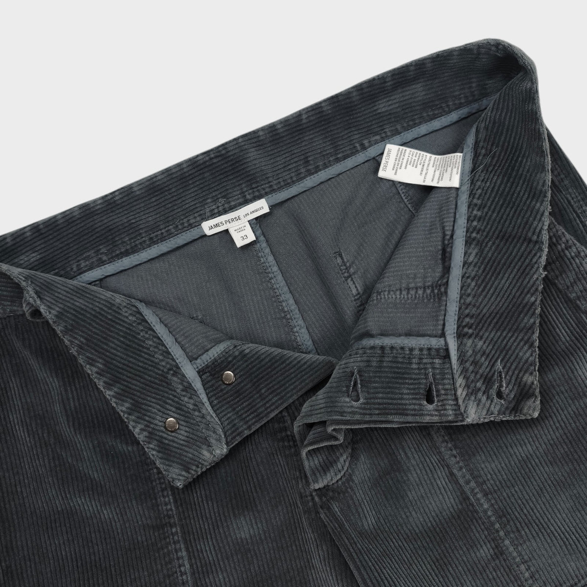 JAMES PERSE Men's Dark Grey Corduroy Cargo Shorts