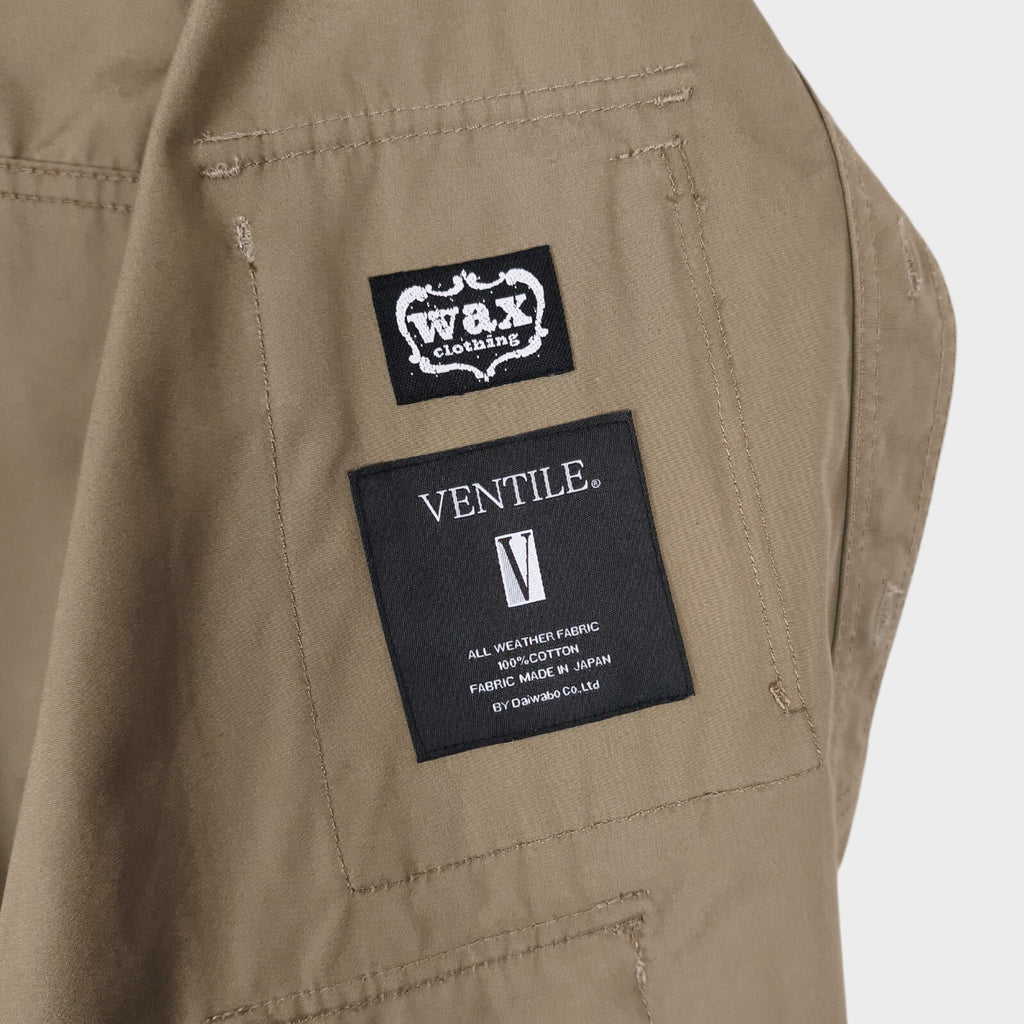 WAX ORIGINAL Japan Men's Coyote Taupe 100% Ventile Cotton Utility Jacket