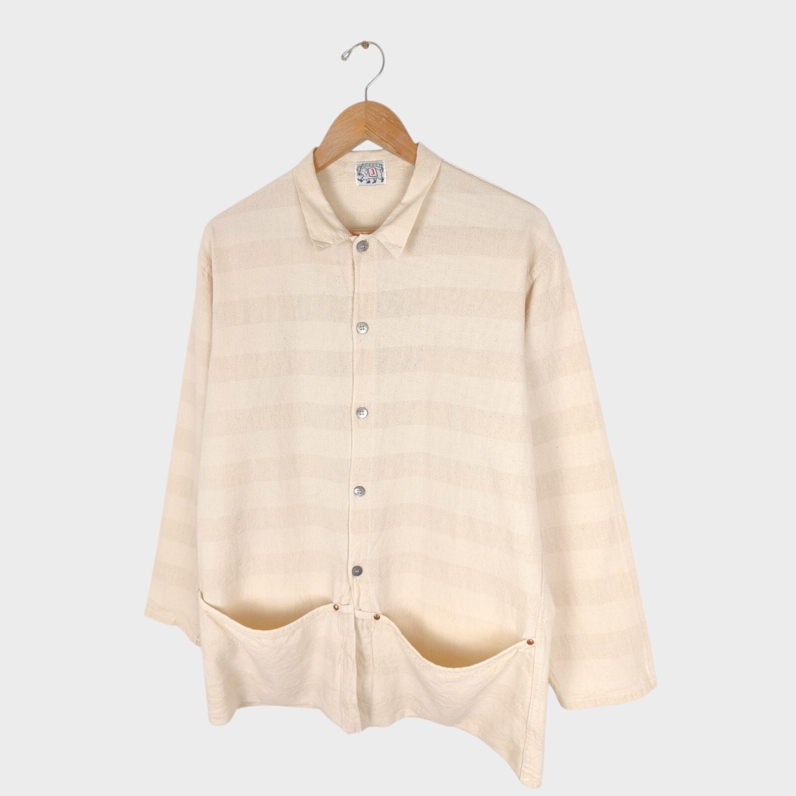 TENDER CO. Men's Made in England Cream 50/50 Cotton Wool Type 440 Overshirt