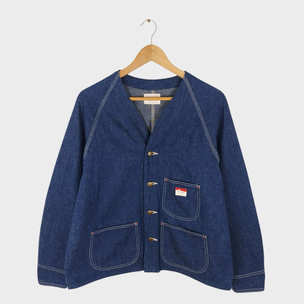 CAL O LINE Men's Made in Japan Blue Nep Denim V-Neck Chore Jacket