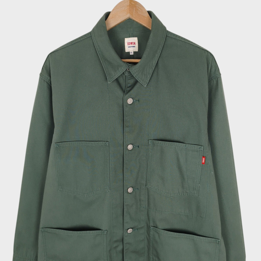 EDWIN Japan Men's Sage Green Cotton Twill Chore Jacket