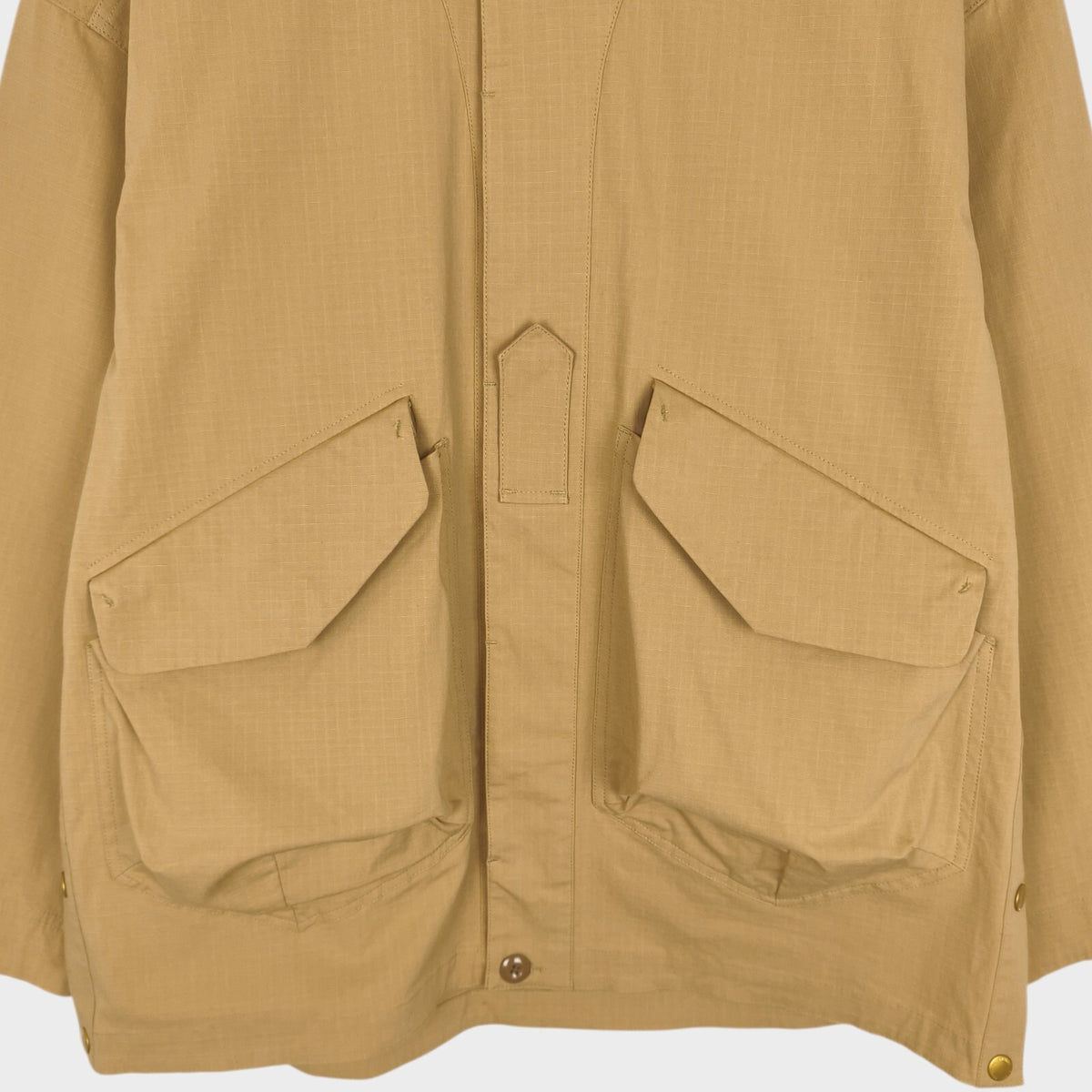 NORBIT BY HIROSHI NOZAWA Men's Beige Side Slit Fatigue Utility Jacket