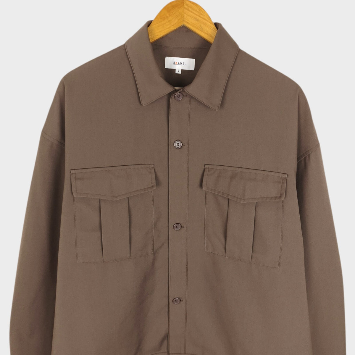 BEAMS Men's Taupe Relaxed Fit Blouson Jacket