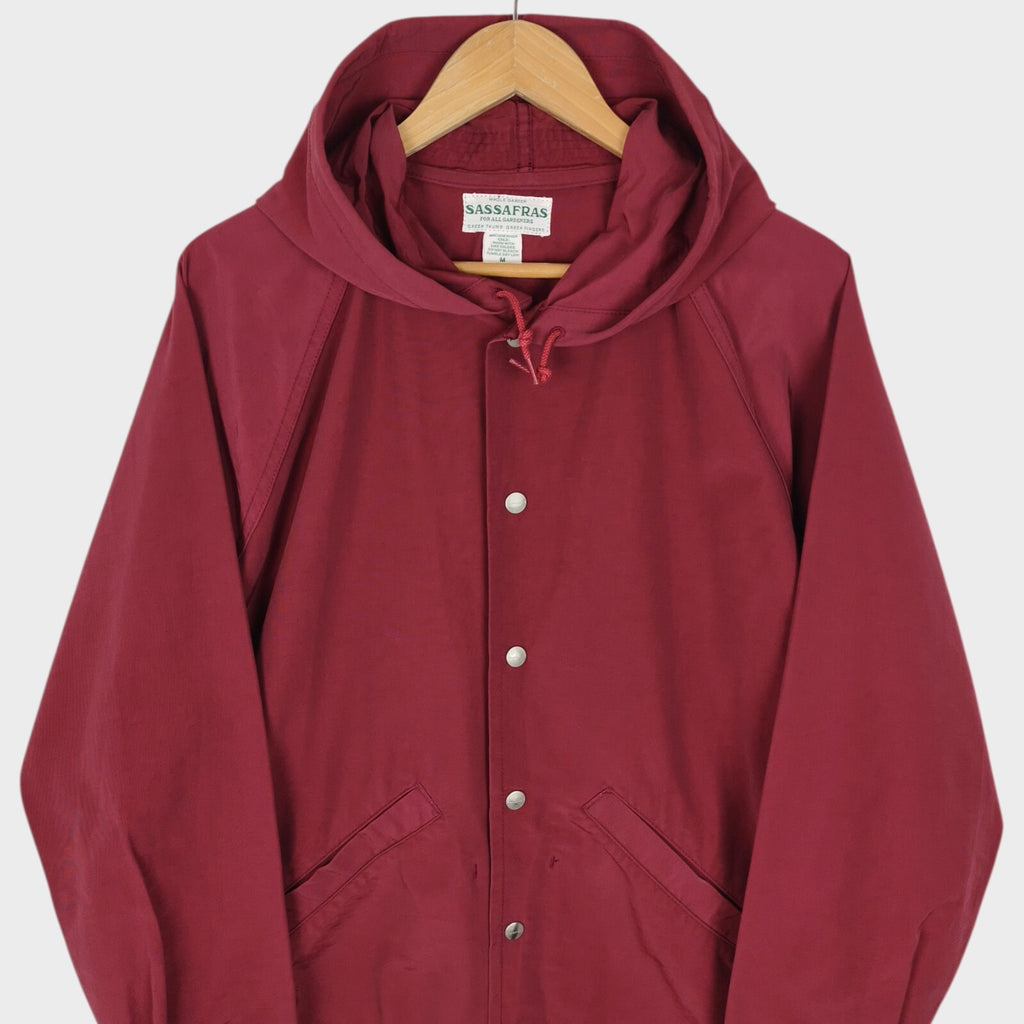 SASSAFRAS Men's Made in Japan Burgundy Cotton Nylon Bud Breaker Jacket