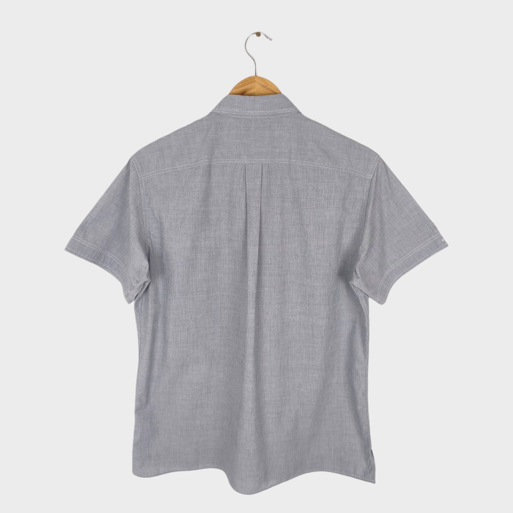 MHL MARGARET HOWELL Men's Light Blue Short Sleeved Utility Shirt
