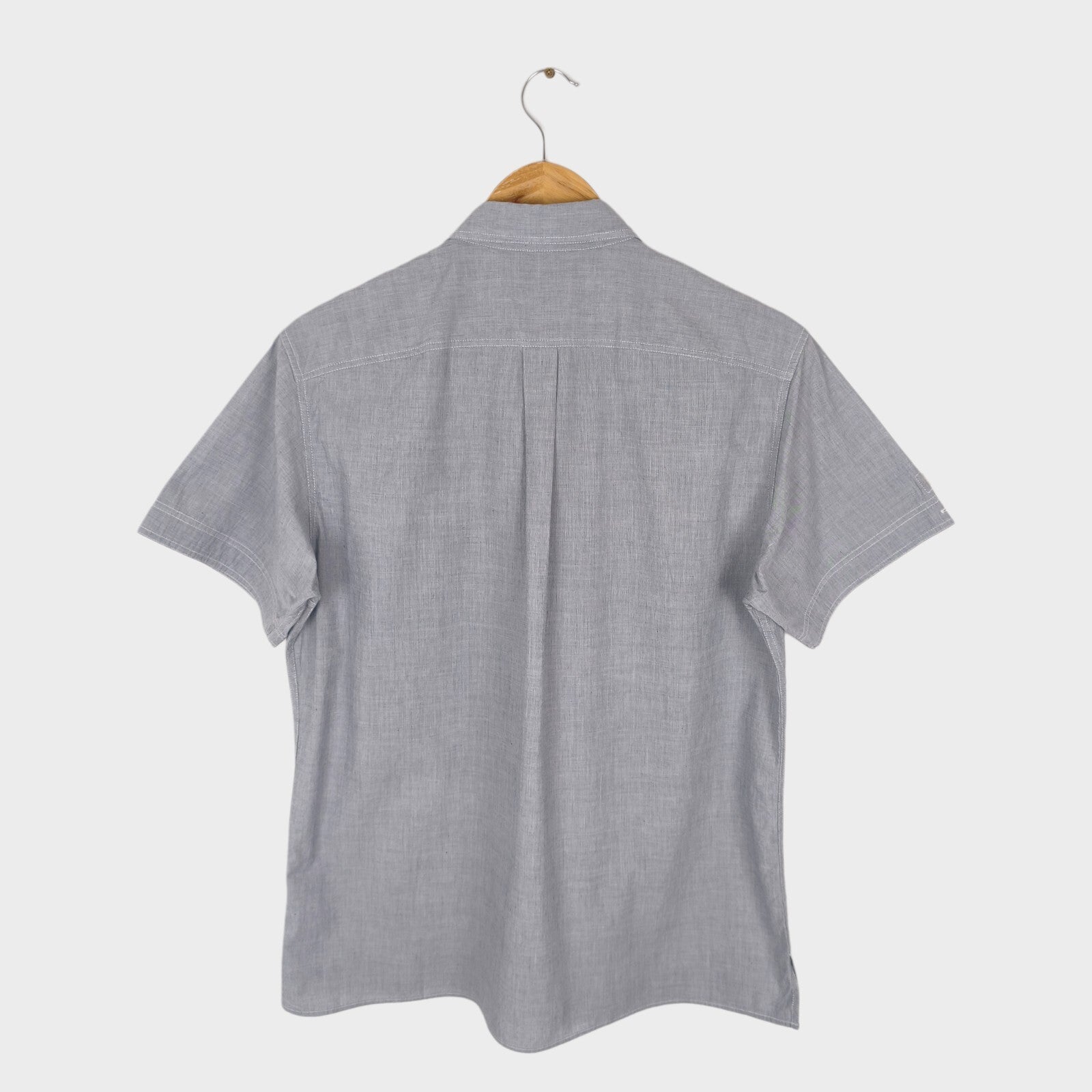 MHL MARGARET HOWELL Men's Light Blue Short Sleeved Utility Shirt