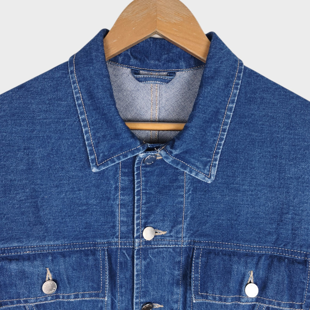 E.TAUTZ Men's Blue Made in England Cropped Core Denim Jacket
