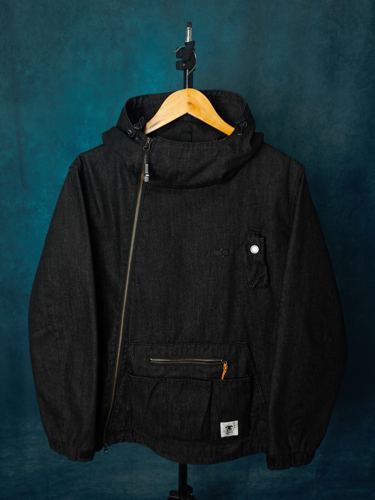 GRN OUTDOOR Japan Men's Black Denim Hiasobi Camper Parka Jacket