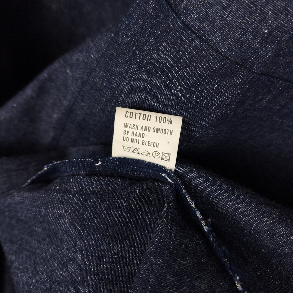 NEEDLE FACE Men's Made in USA Rigid Denim Shawl Collar Chore Jacket