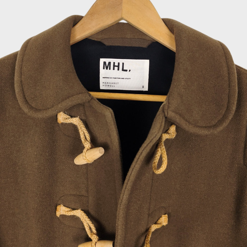 MHL MARGARET HOWELL Women's Brown 100% Wool Duffle Coat
