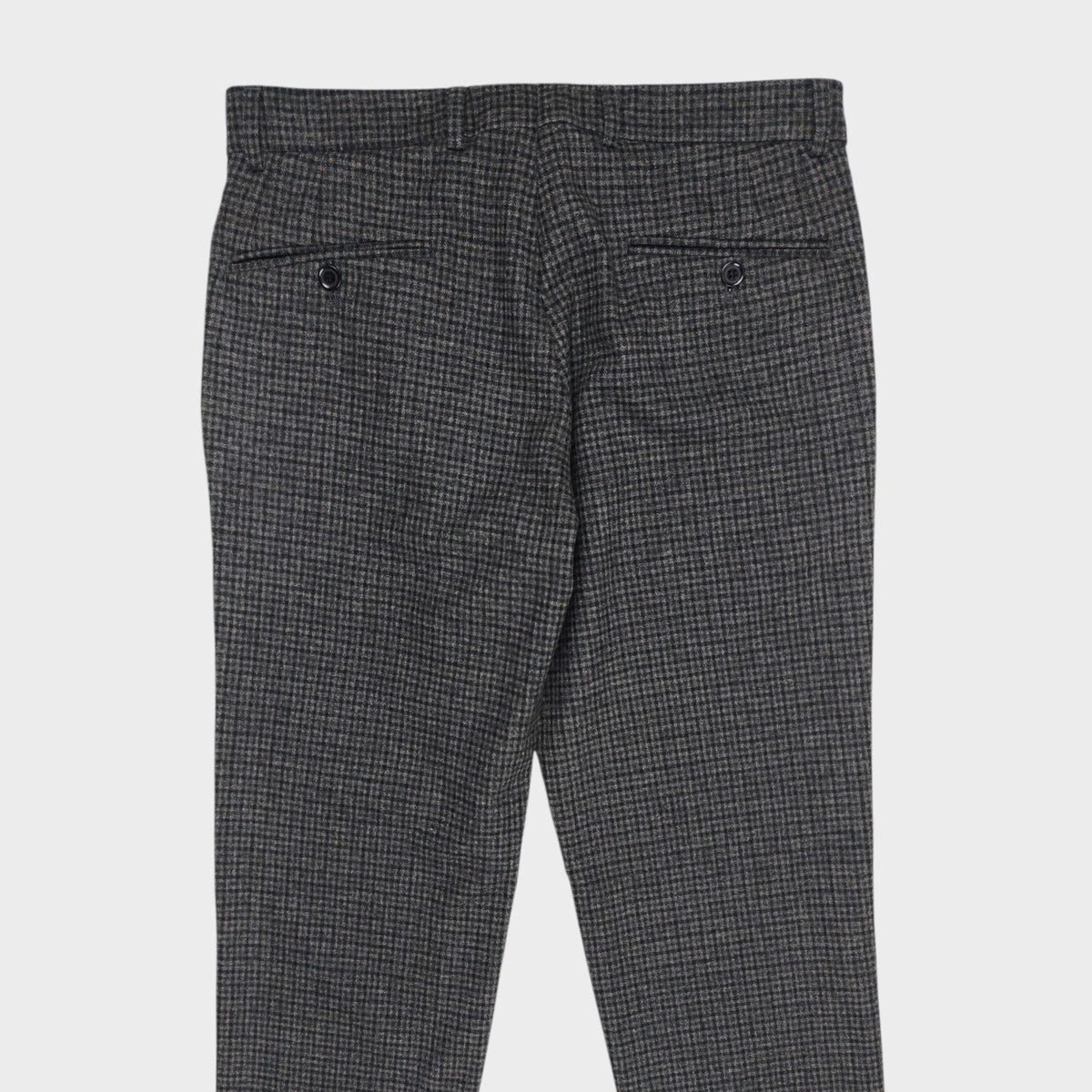 BURROWS & HARE Men's Made in England Checked Wool Pleated Trousers