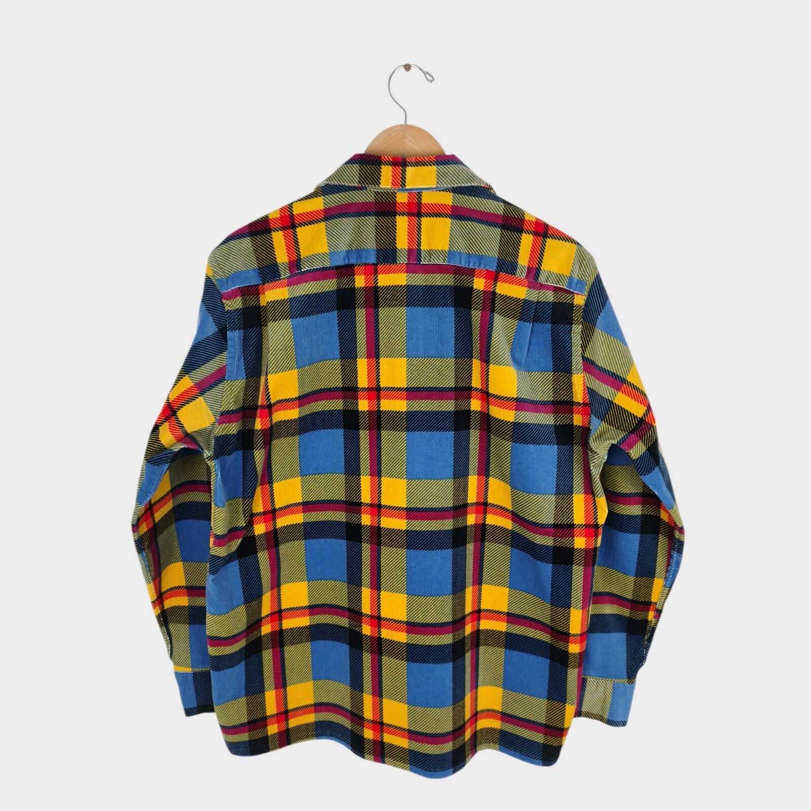 BEAMS PLUS Men's Made in Japan Multicoloured Check Corduroy Overshirt