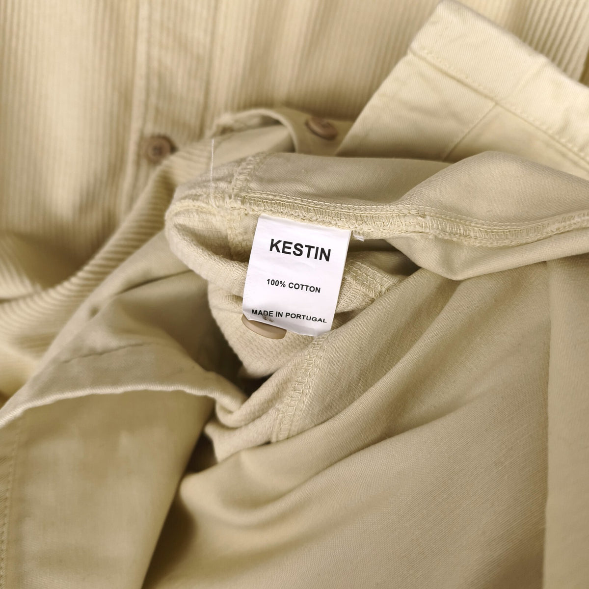 KESTIN HARE Men's Ecru Corduroy Rosyth Overshirt Jacket