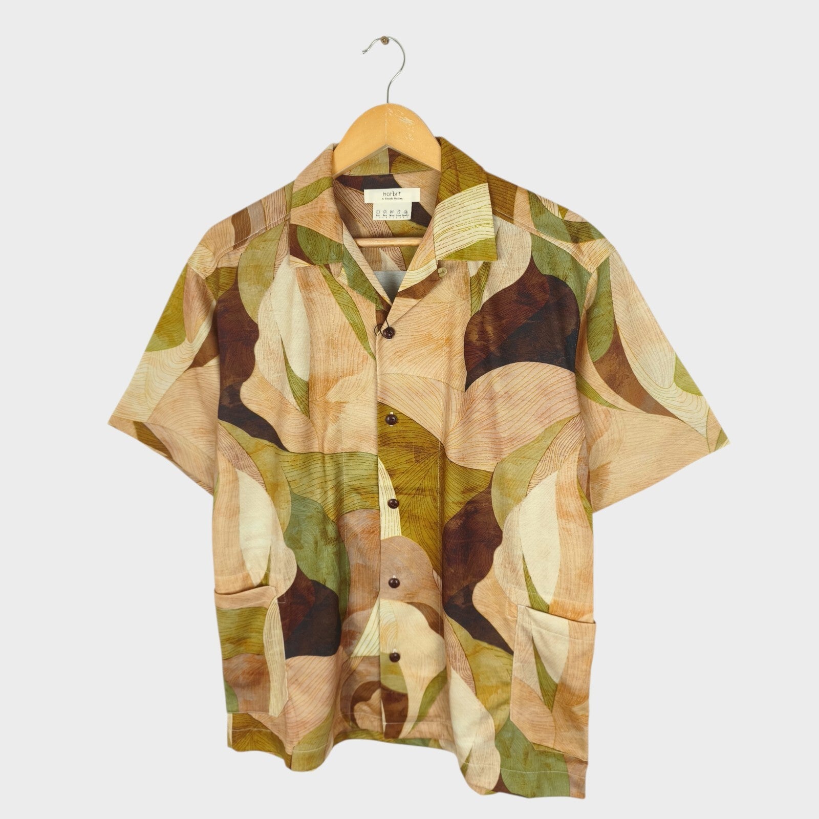 NORBIT BY HIROSHI NOZAWA Men's Leaf Camo Aloha Shirt