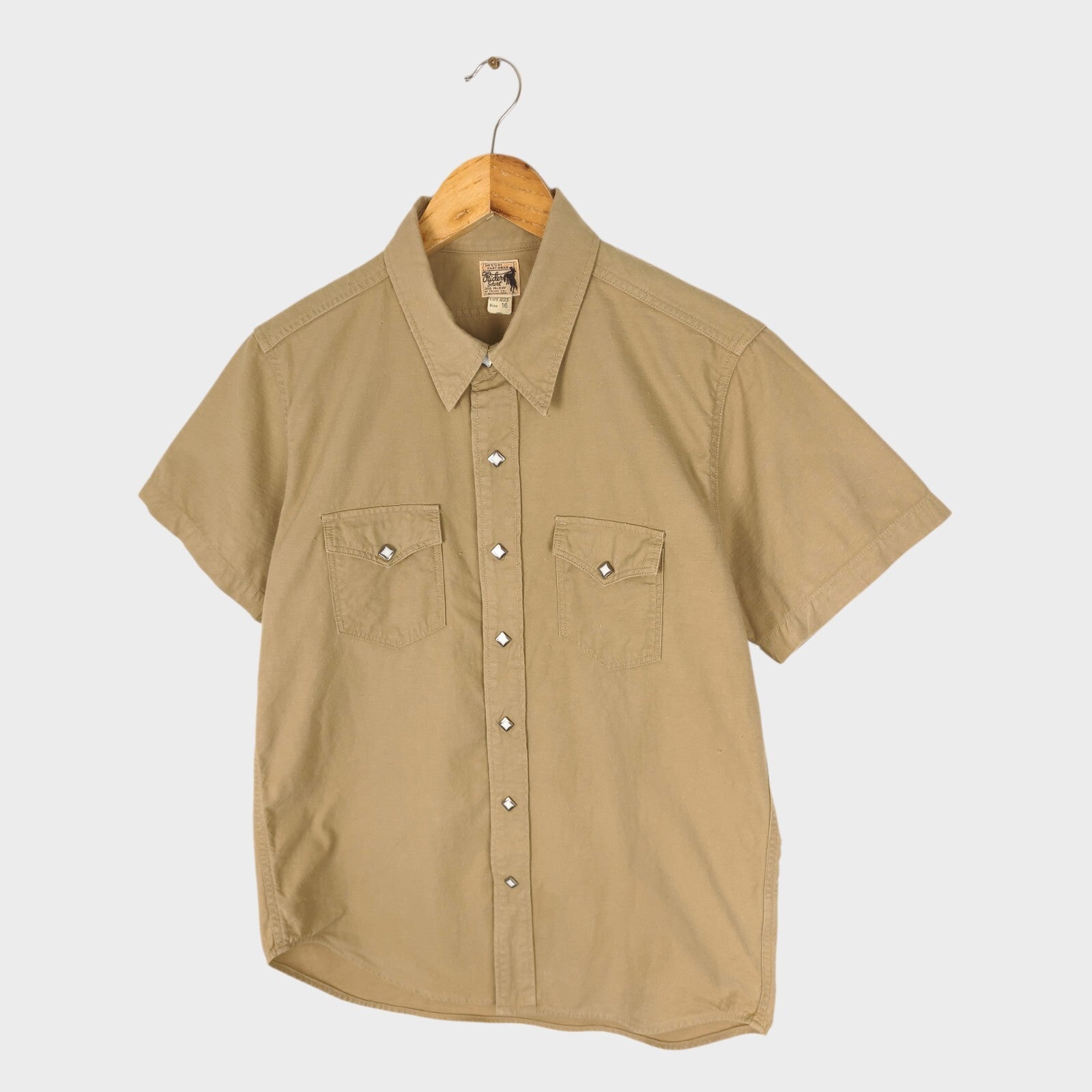 THE REAL MCCOY'S Men's Made in Japan Beige Nep Cotton Western Shirt