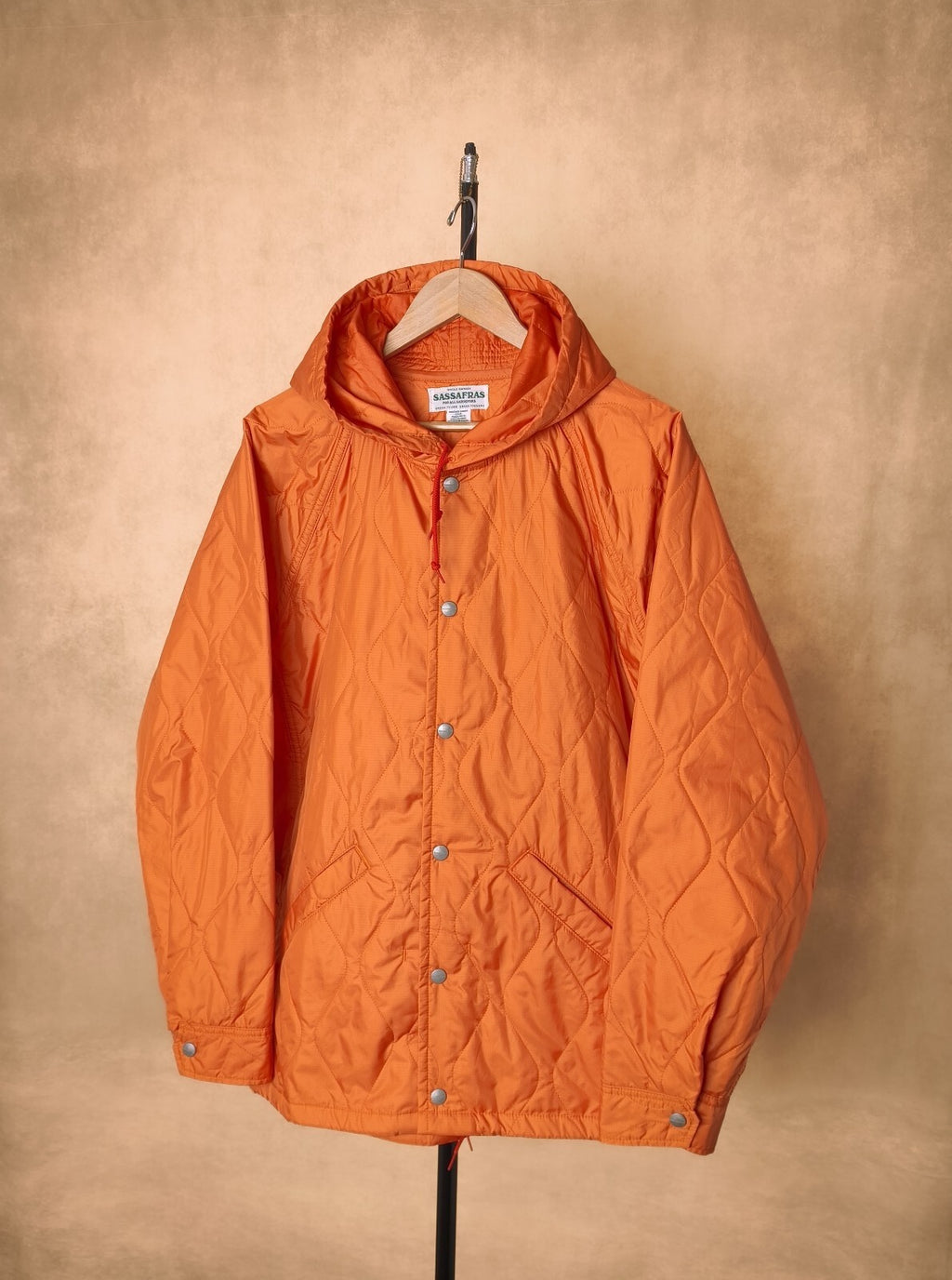 SASSAFRAS Men's Made in Japan Orange Quilted Bud Breaker Jacket