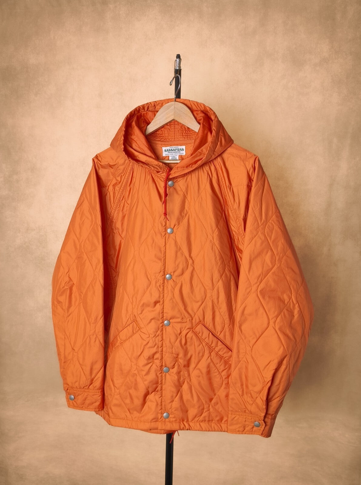 SASSAFRAS Men's Made in Japan Orange Quilted Bud Breaker Jacket