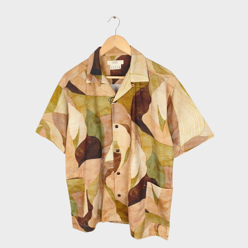 NORBIT BY HIROSHI NOZAWA Men's Leaf Camo Aloha Shirt