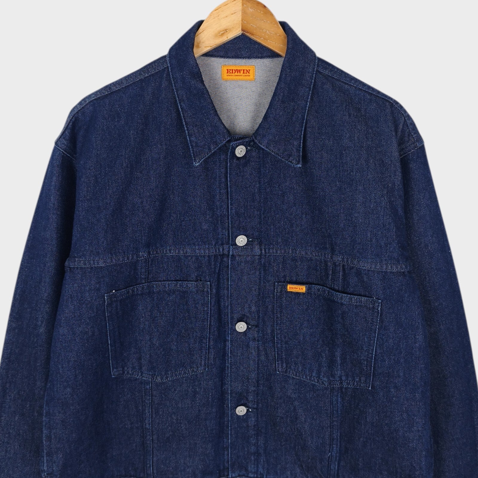 EDWIN Japan Men's Dark Blue Denim Trucker Jacket