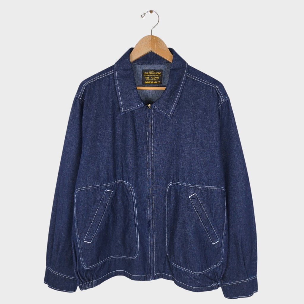 OKONKWO MFG Men's Blue Denim Worker Bomber Jacket