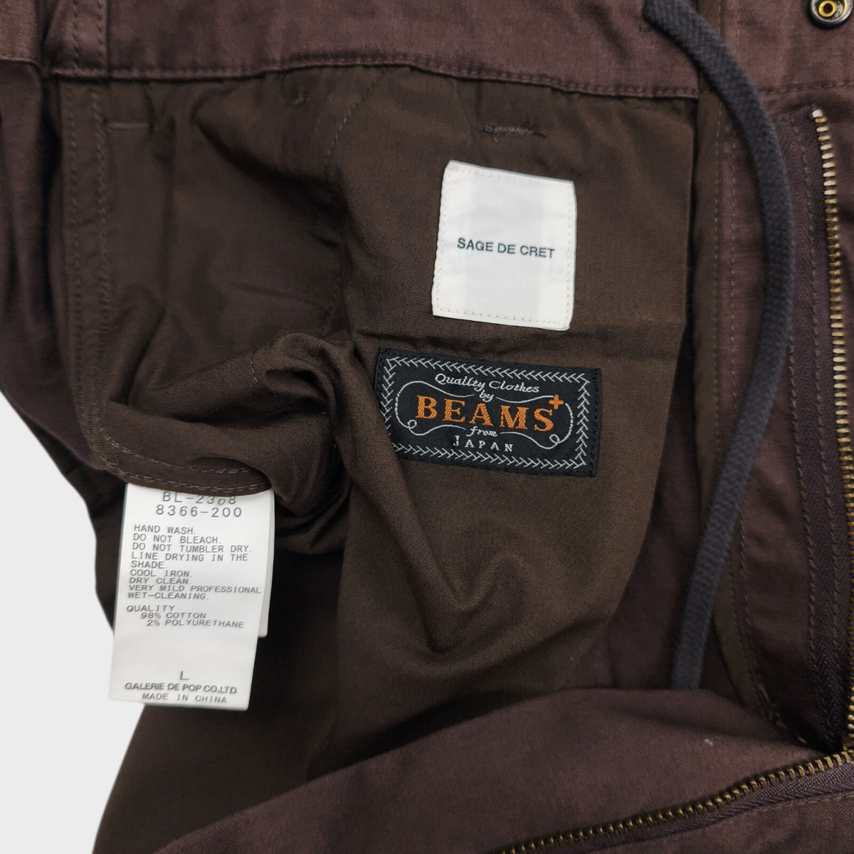 SAGE DE CRET x BEAMS PLUS Men's Dark Brown Cargo Trousers