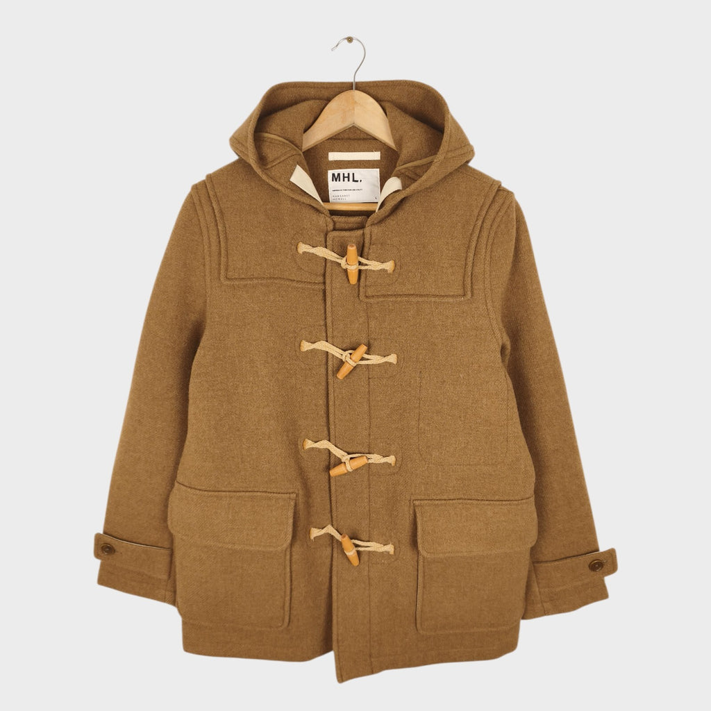 MHL MARGARET HOWELL Men's Brown Heavyweight 100% Wool Duffle Coat