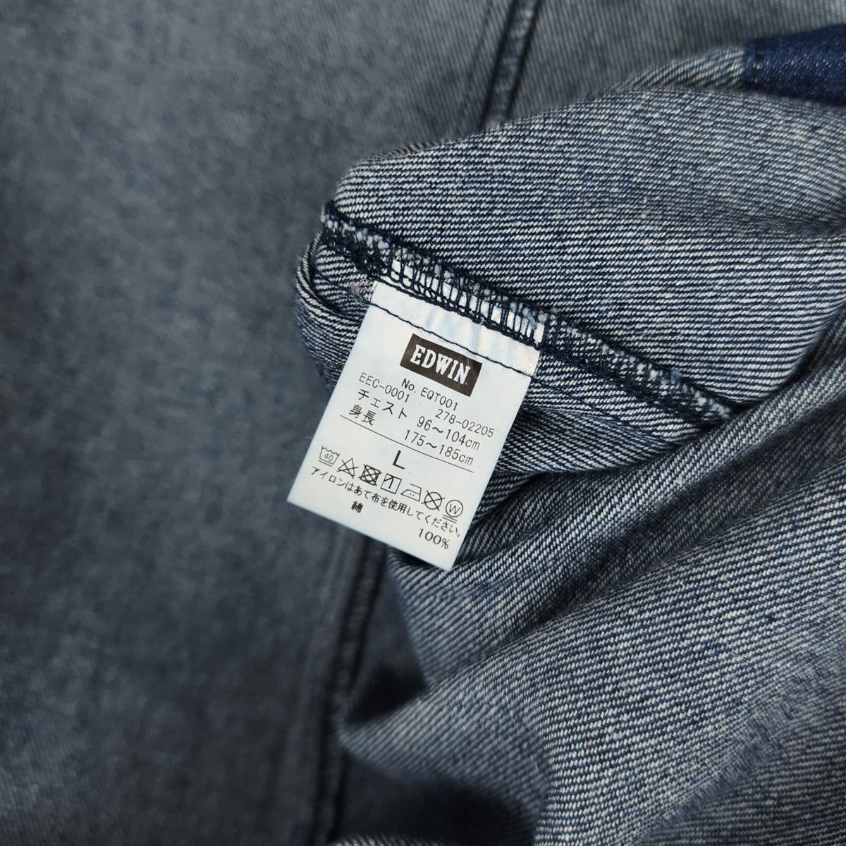 EDWIN Japan Men's Blue Denim V-Neck Cardigan Jacket