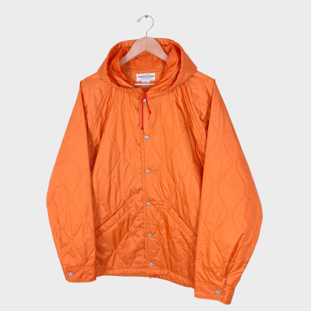 SASSAFRAS Men's Made in Japan Orange Quilted Bud Breaker Jacket