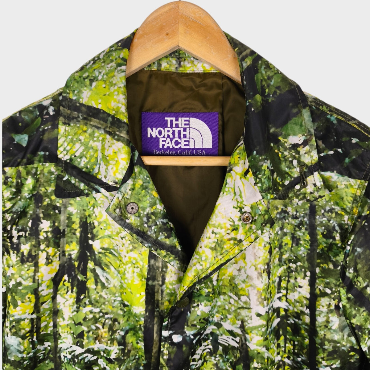 THE NORTH FACE PURPLE LABEL Men's Forest Print Lightweight Waterproof Rain Coat