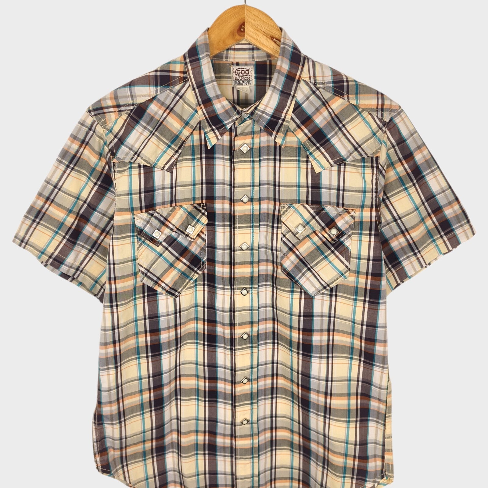 THE REAL MCCOY'S Men's Made in Japan 600 Ranch Checked Western Shirt