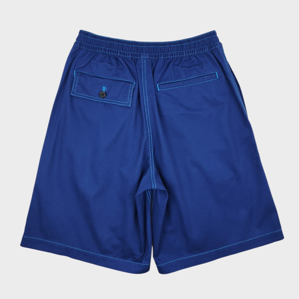 MARNI x UNIQLO Men's Blue Cotton Twill Wide Fit Elasticated Shorts
