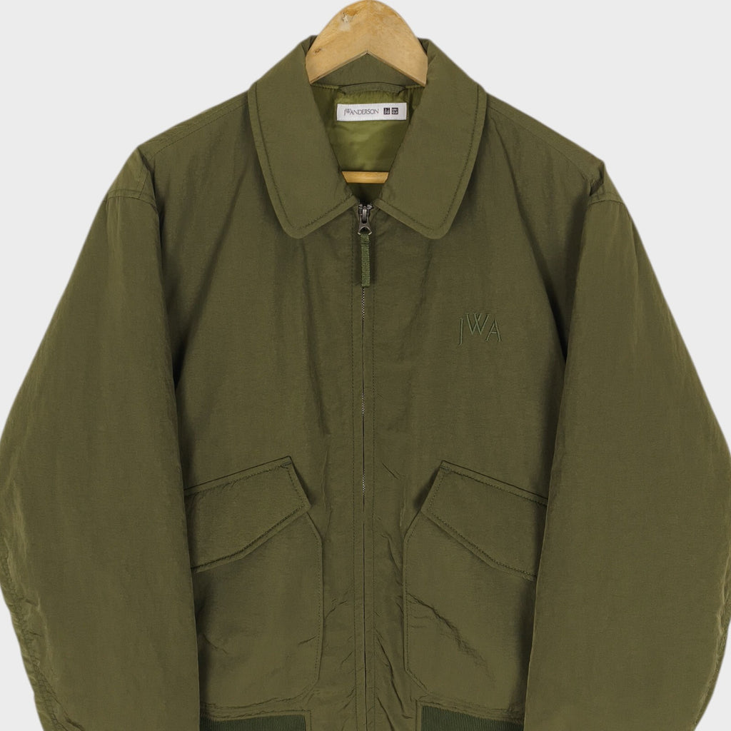 J.W. ANDERSON x UNIQLO Men's Khaki Green Nylon MA-1 Bomber Jacket