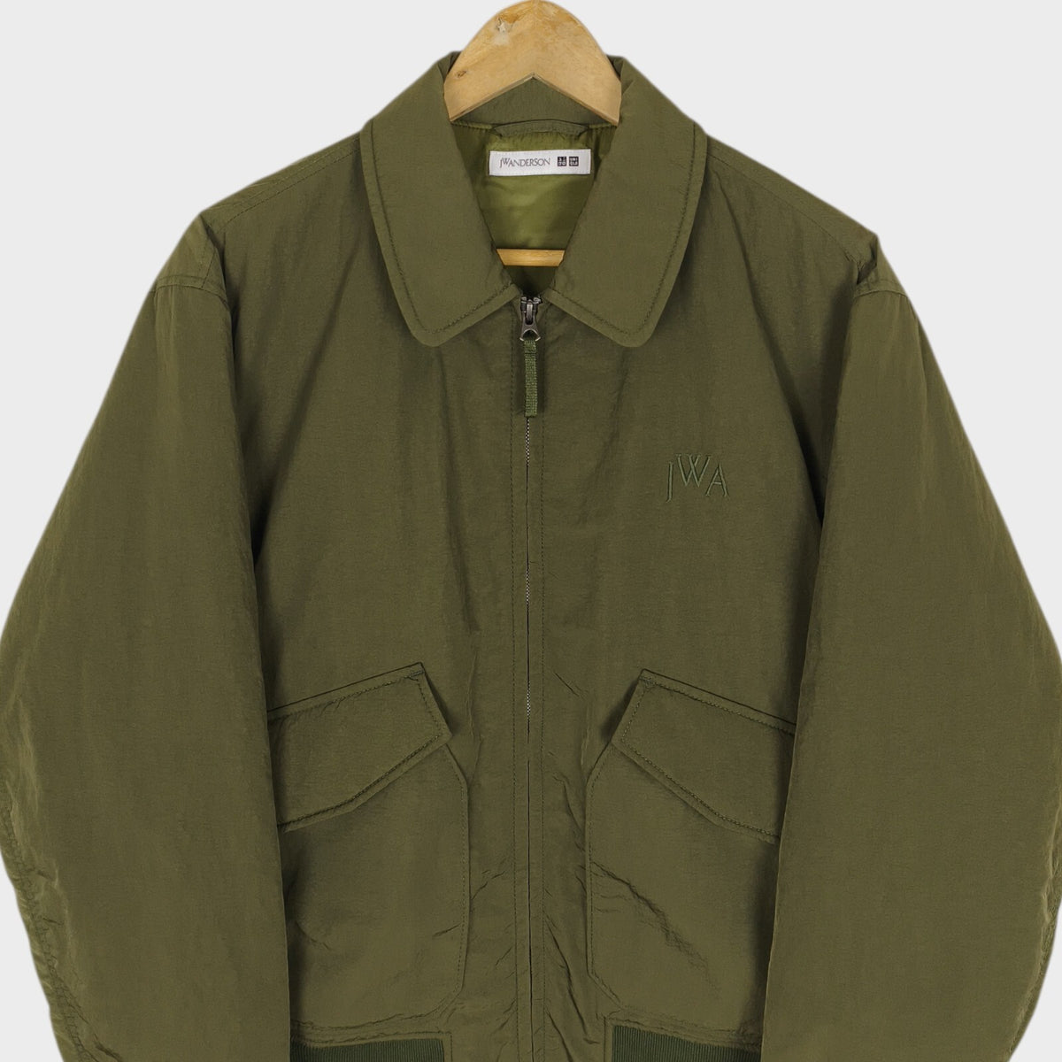 J.W. ANDERSON x UNIQLO Men's Khaki Green Nylon MA-1 Bomber Jacket