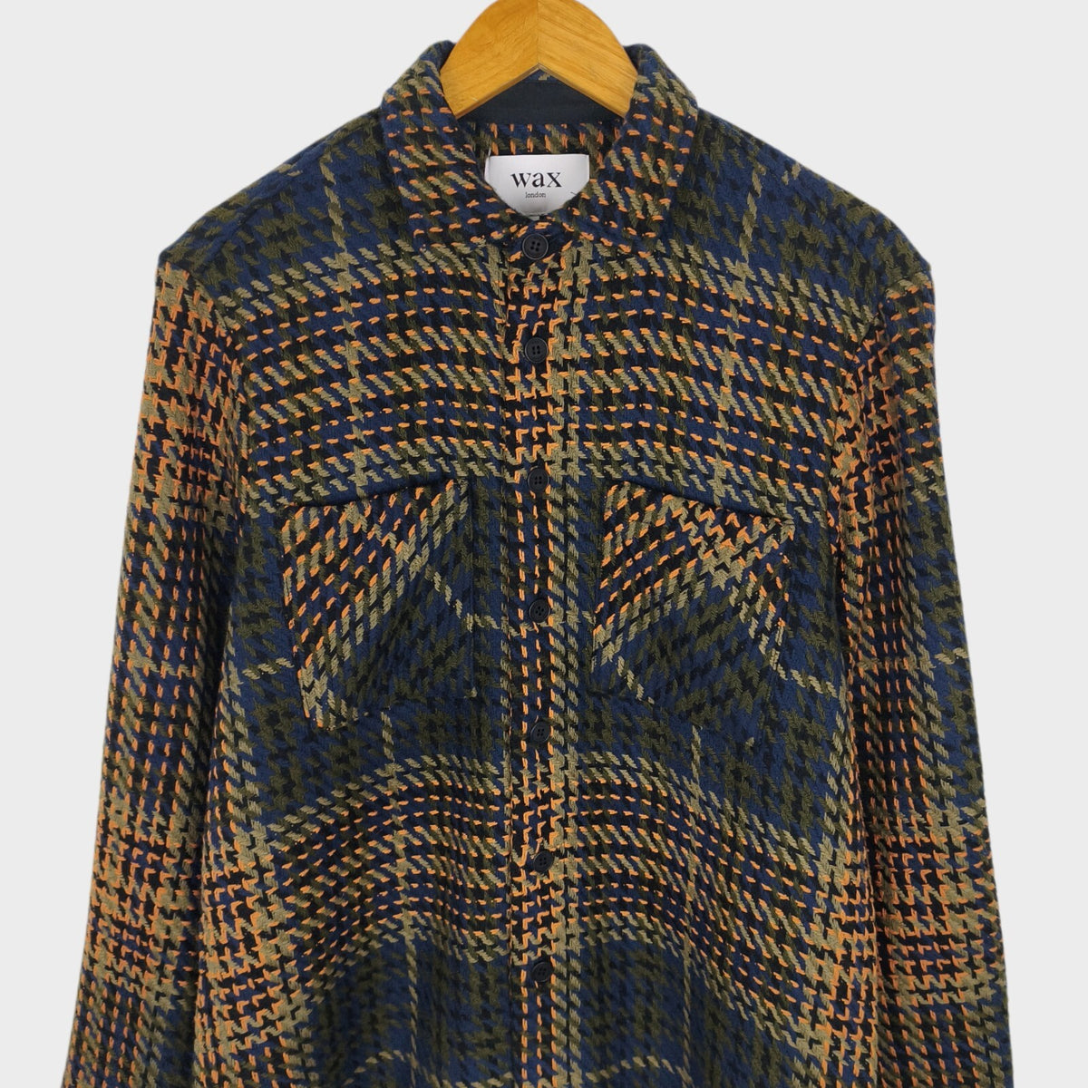 WAX LONDON Men's Multicoloured Check Whiting Overshirt
