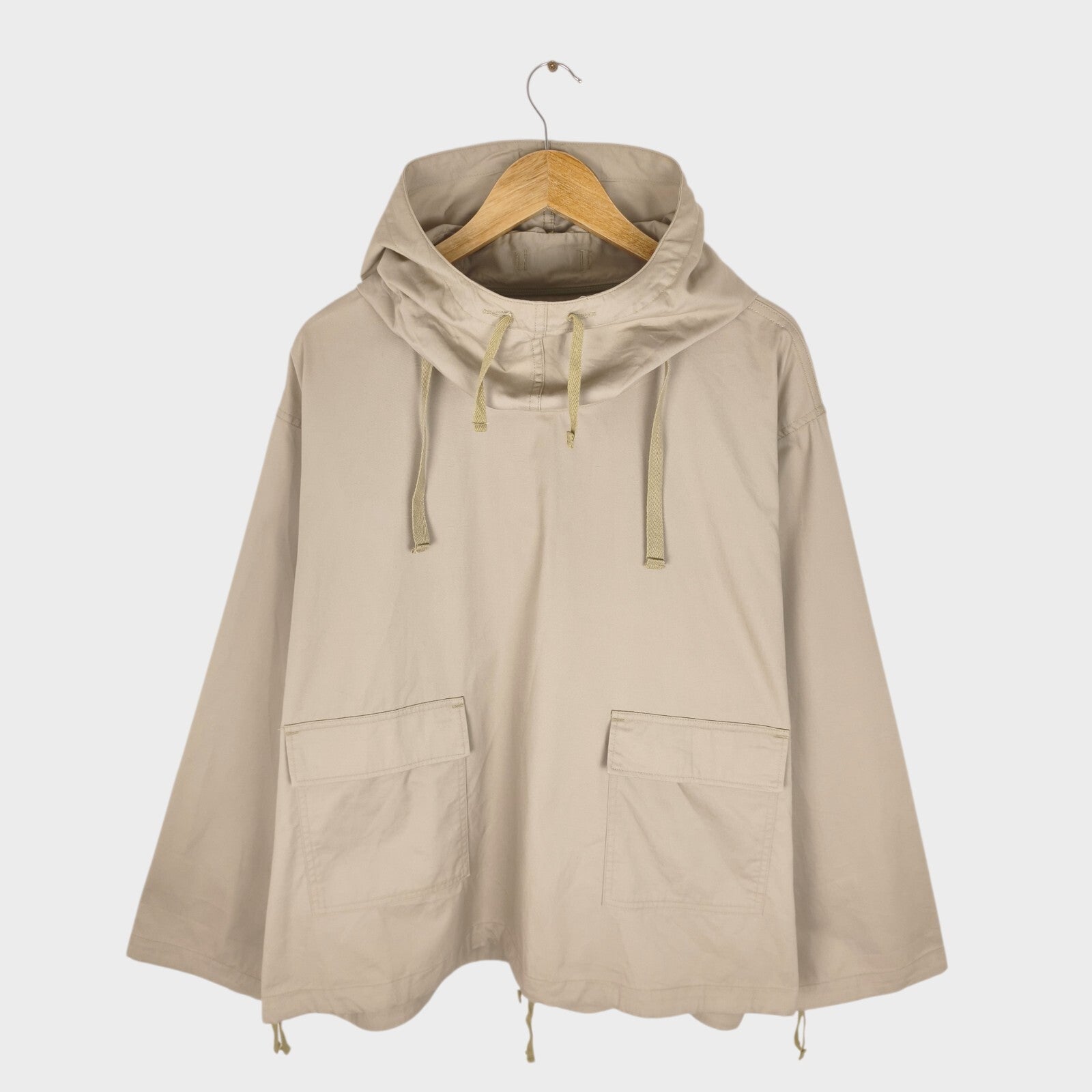 ENGINEERED GARMENTS Men's Made in USA Beige 100% Cotton Parka Cagoule Smock