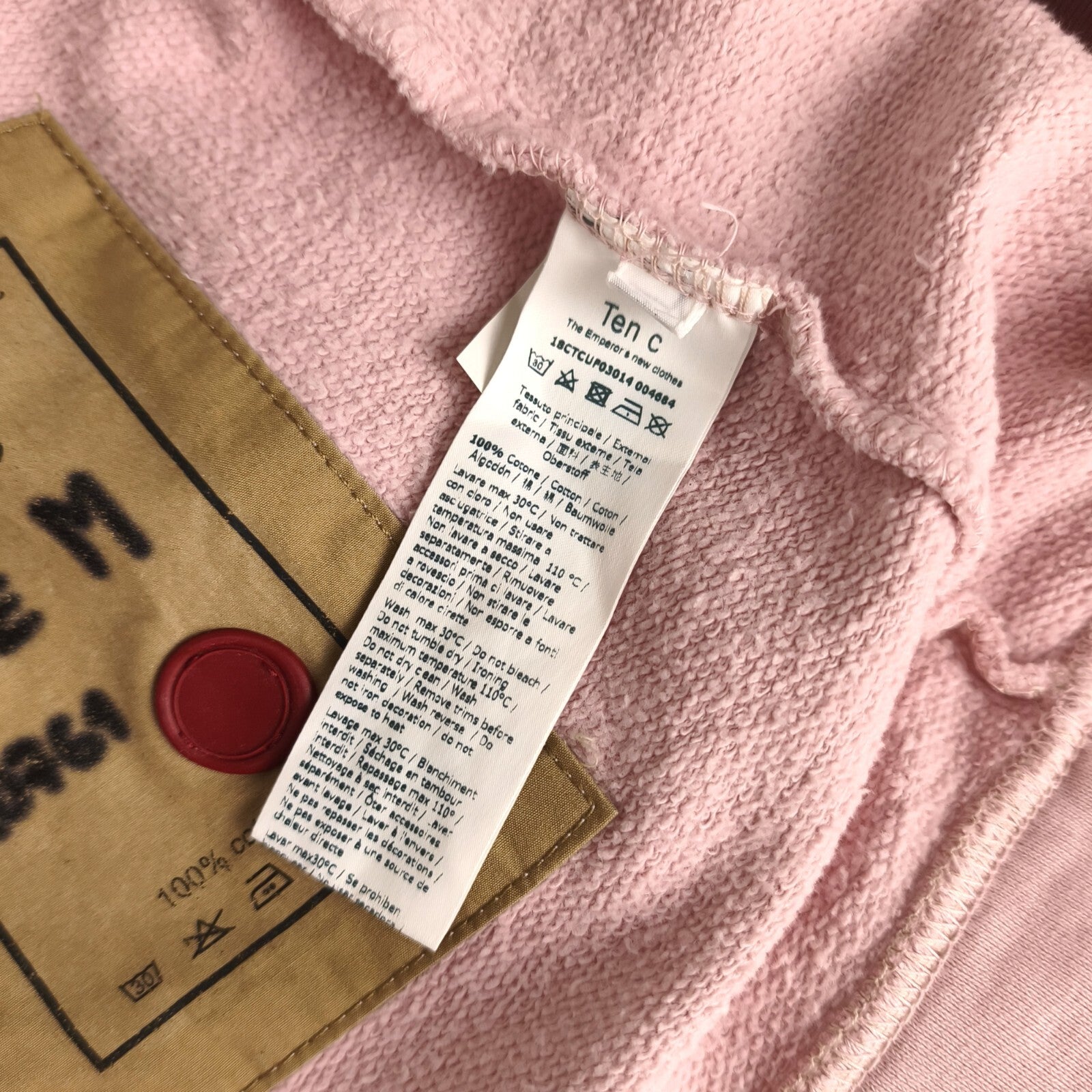 TEN C Men's Pink Made in Italy Crewneck Sweatshirt