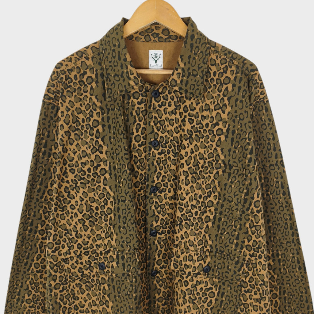 SOUTH2 WEST8 Men's Leopard Print Cotton Chore Jacket