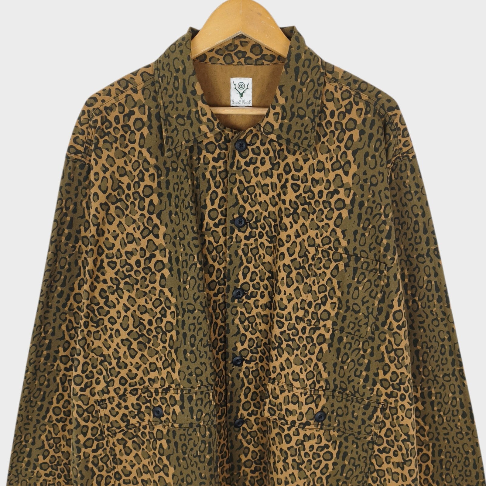 SOUTH2 WEST8 Men's Leopard Print Cotton Chore Jacket
