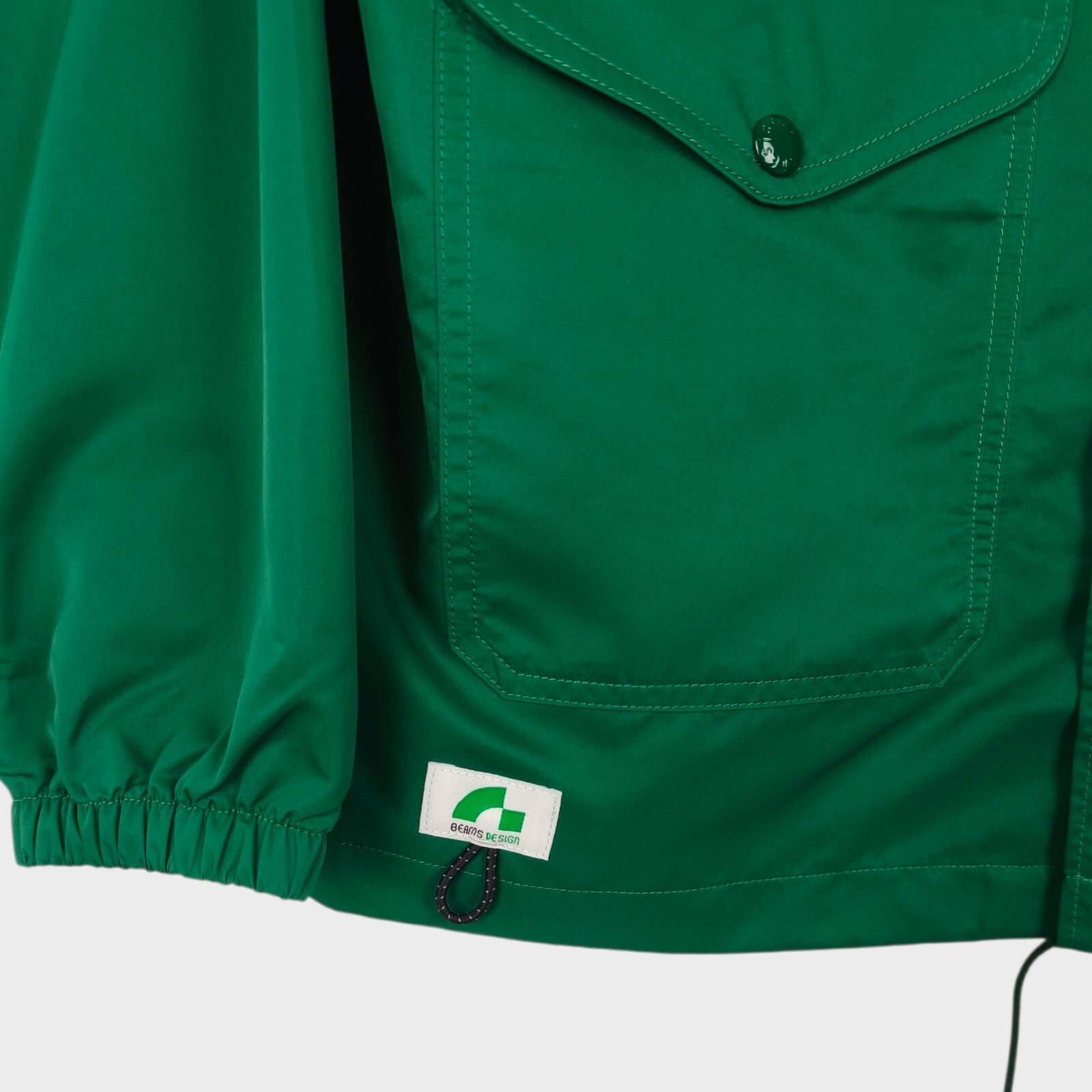 BEAMS Men's Green Lightweight Water Repellent Utility Jacket
